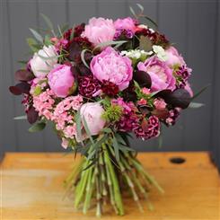 Pink Peonies and Sweet Williams Summer Bouquet
